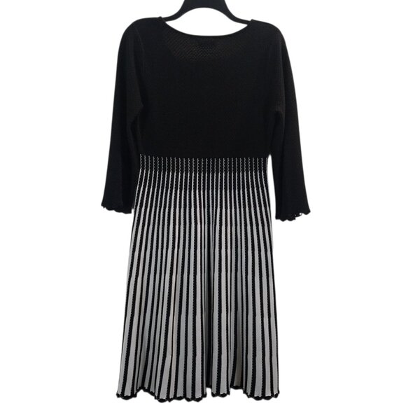 Calvin Klein Black and White Striped Dress, Size Medium - Picture 2 of 7